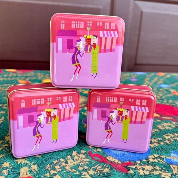 1 Vintage 2004 Shag Christmas Tin Swanky Shopping Couple Holiday Fun Idee Fixe - Picture 1 of 4